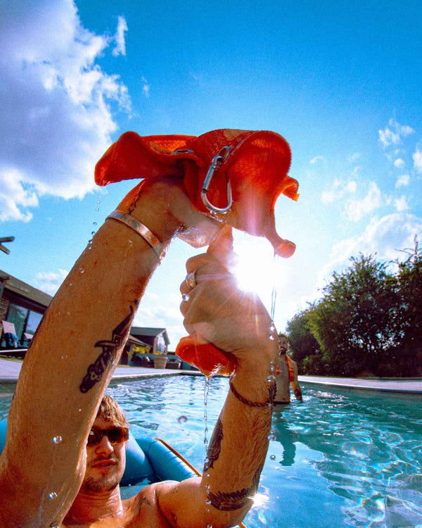 Custom branded towel close-up